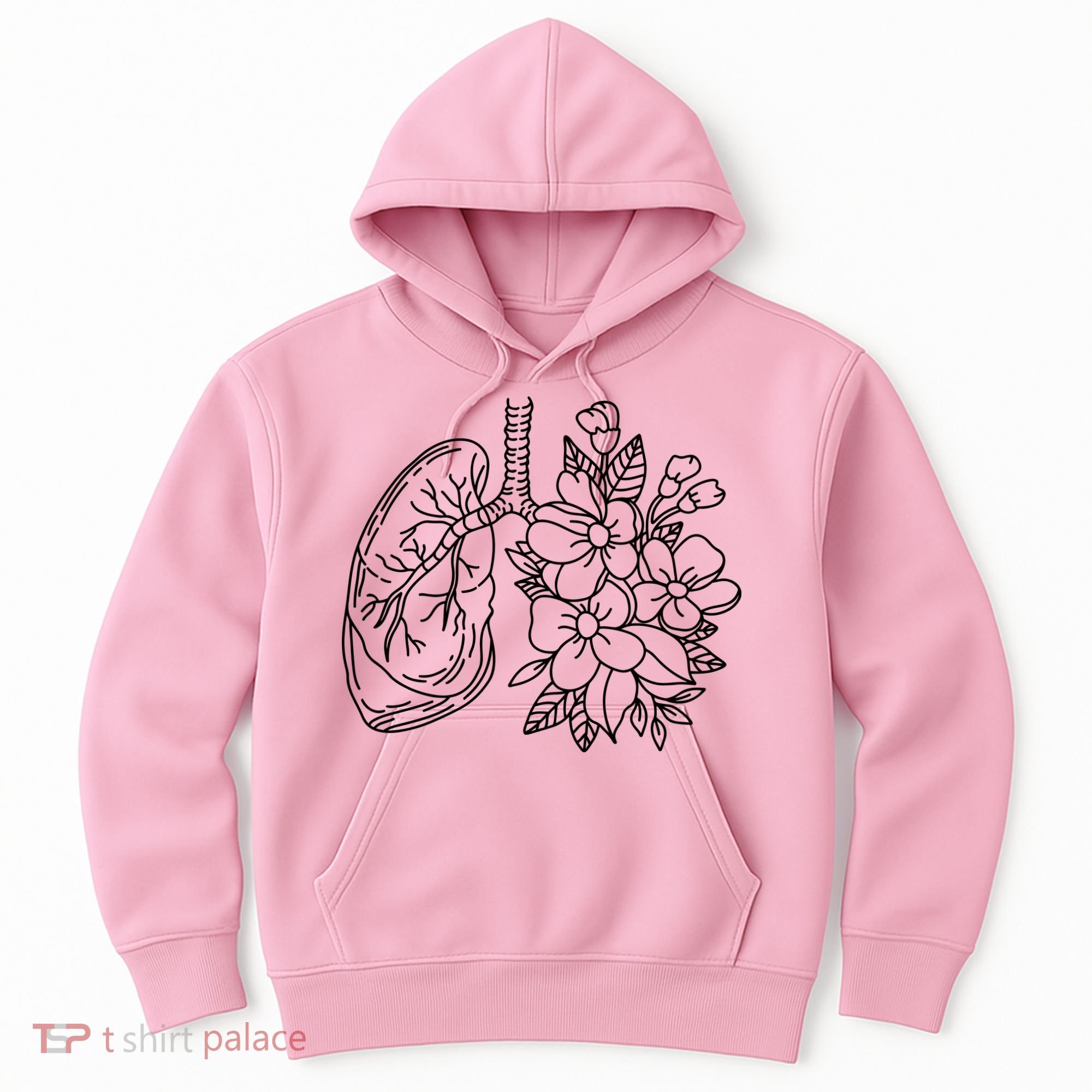 Anatomical Lung Floral Flower Hoodie