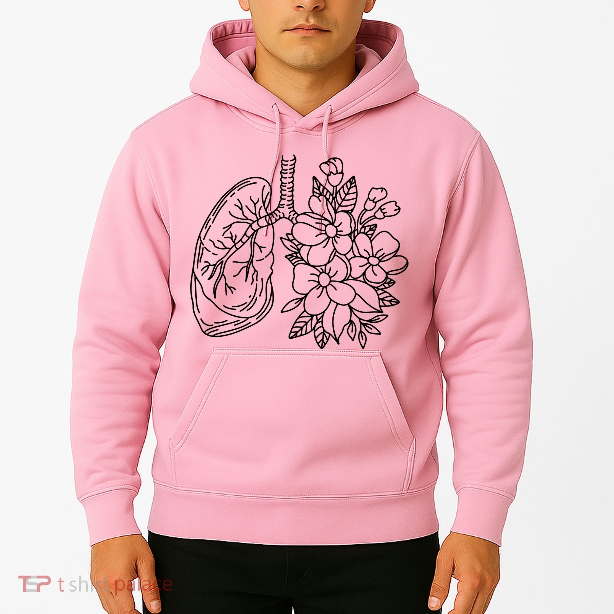 Anatomical Lung Floral Flower Hoodie