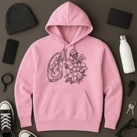 Anatomical Lung Floral Flower Hoodie thumb 3