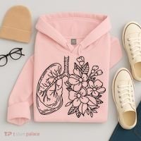Anatomical Lung Floral Flower Hoodie thumb 4