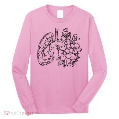 Anatomical Lung Floral Flower Long Sleeve Shirt