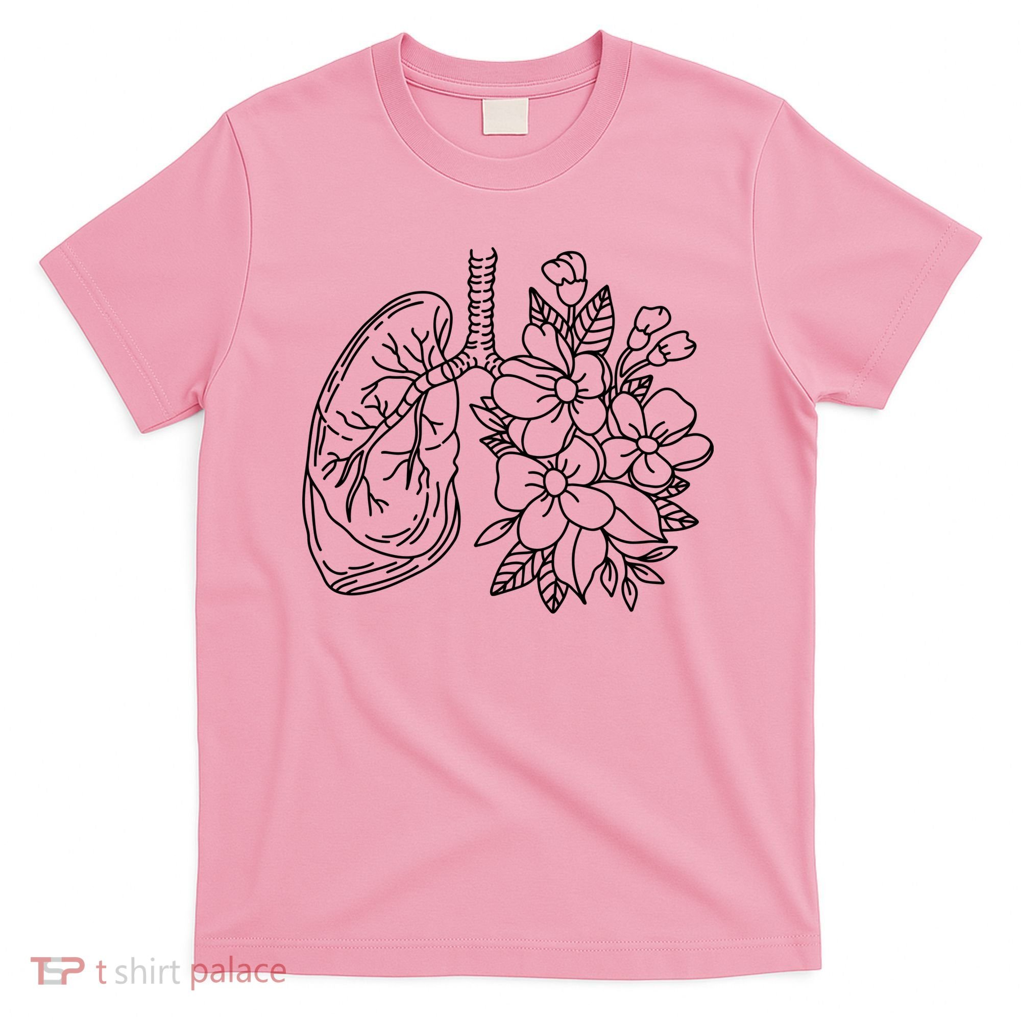 Anatomical Lung Floral Flower T-Shirt