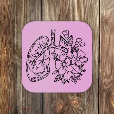 Anatomical Lung Floral Flower Coaster