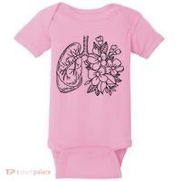 Anatomical Lung Floral Flower Baby Bodysuit thumb 0