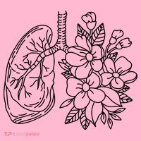 Anatomical Lung Floral Flower Baby Bodysuit thumb 2