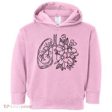 Anatomical Lung Floral Flower Toddler Hoodie