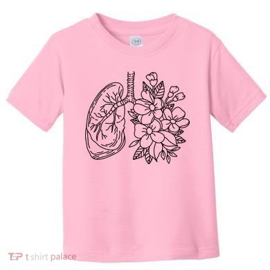 Anatomical Lung Floral Flower Toddler T-Shirt