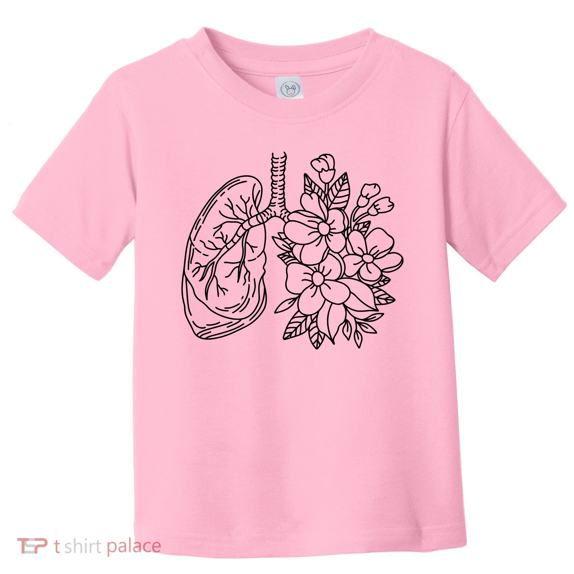 Anatomical Lung Floral Flower Toddler T-Shirt