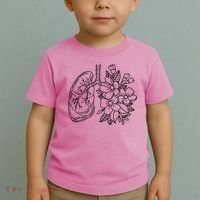 Anatomical Lung Floral Flower Toddler T-Shirt thumb 2