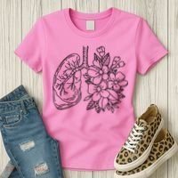 Anatomical Lung Floral Flower Women's T-Shirt thumb 3