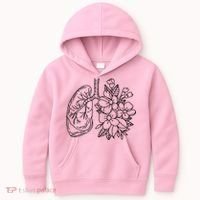 Anatomical Lung Floral Flower Kids Hoodie thumb 0
