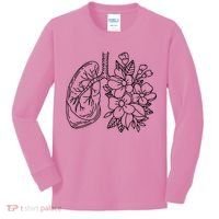 Anatomical Lung Floral Flower Kids Long Sleeve Shirt thumb 0
