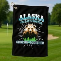 Alaska Last Frontier Family Group Trip Cruisin Together Cool Gift Golf Towel thumb 1
