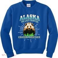 Alaska Last Frontier Family Group Trip Cruisin Together Cool Gift Kids Sweatshirt thumb 0