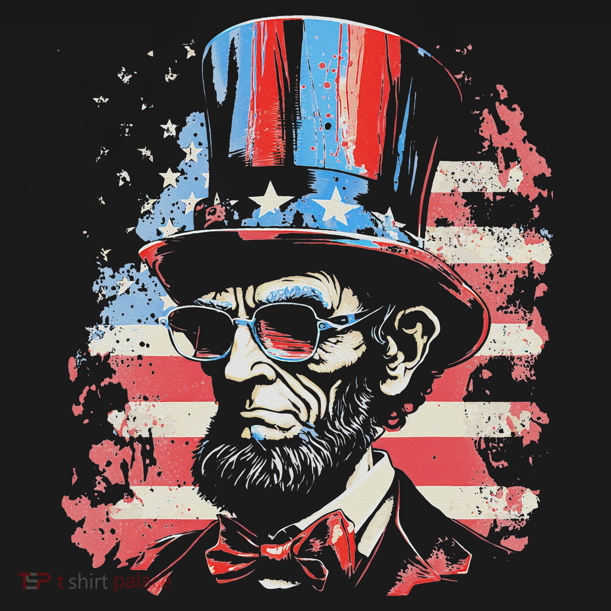 Abraham Lincoln Funny 4th of July American Flag USA America T-Shirt