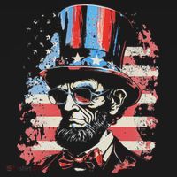 Abraham Lincoln Funny 4th of July American Flag USA America Polo thumb 3