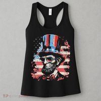Abraham Lincoln Funny 4th of July American Flag USA America Women's Tank Top thumb 3