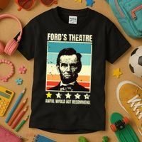 Abraham Lincoln Fords Theatre Awful Would Not Recommend Kids T-Shirt thumb 3