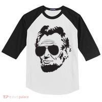 Abe Lincoln Funny Abraham Lincoln Portrait With Sunglasses Kids Colorblock Raglan Jersey thumb 0
