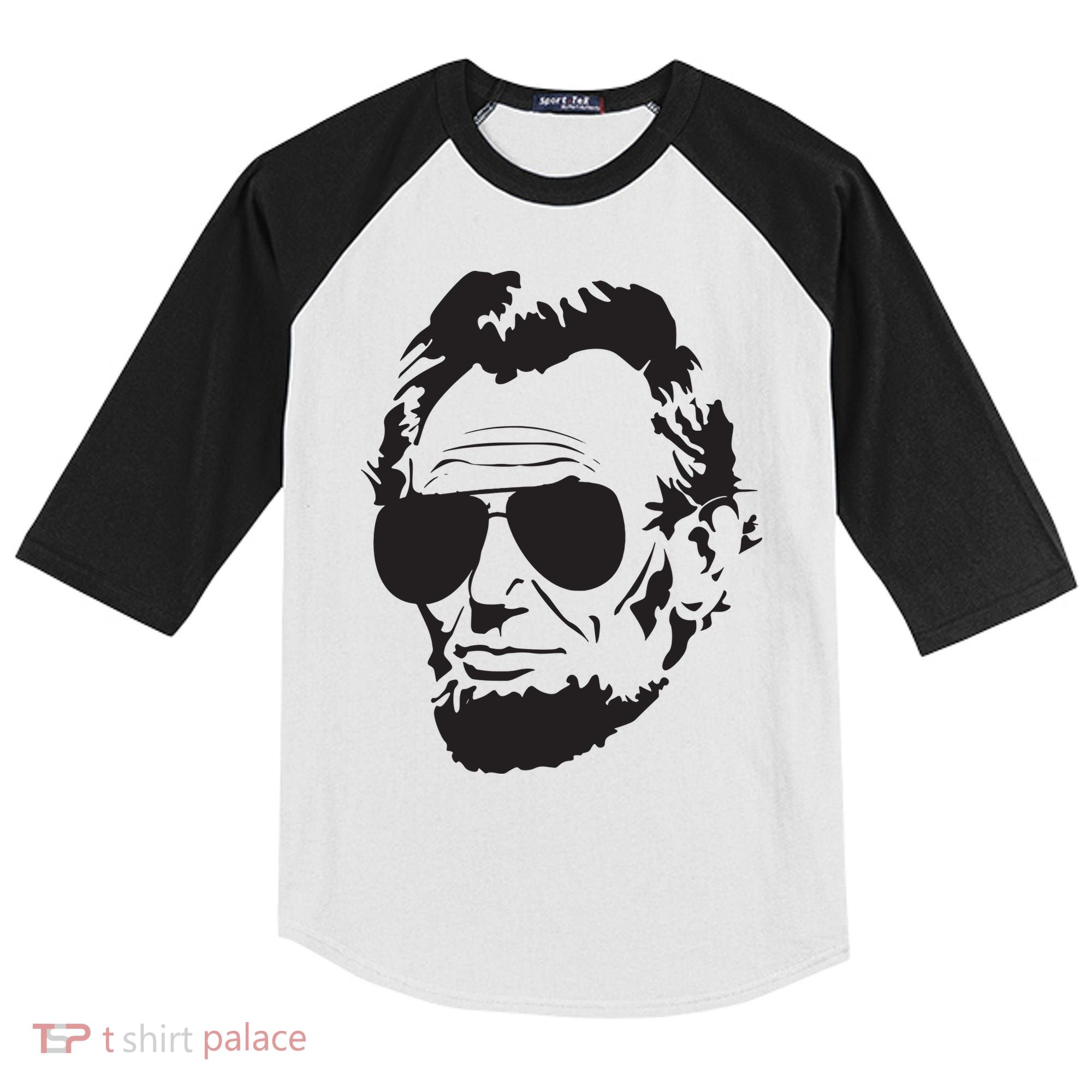 Abe Lincoln Funny Abraham Lincoln Portrait With Sunglasses Kids Colorblock Raglan Jersey