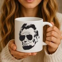 Abe Lincoln Funny Abraham Lincoln Portrait With Sunglasses Coffee Mug thumb 3