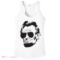 Abe Lincoln Funny Abraham Lincoln Portrait With Sunglasses Ladies PosiCharge Competitor Racerback Tank thumb 0