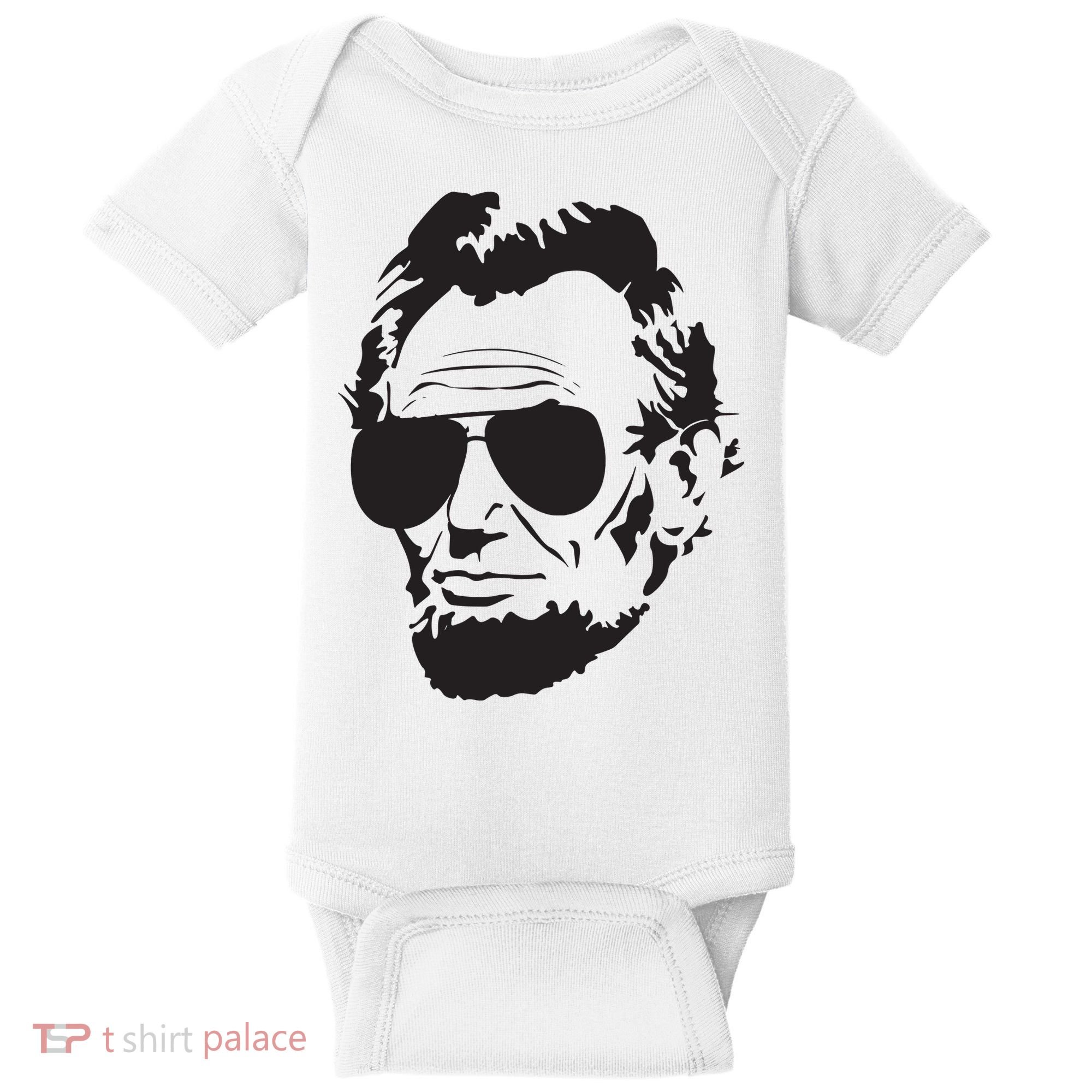 Abe Lincoln Funny Abraham Lincoln Portrait With Sunglasses Baby Bodysuit