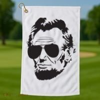 Abe Lincoln Funny Abraham Lincoln Portrait With Sunglasses Golf Towel thumb 1