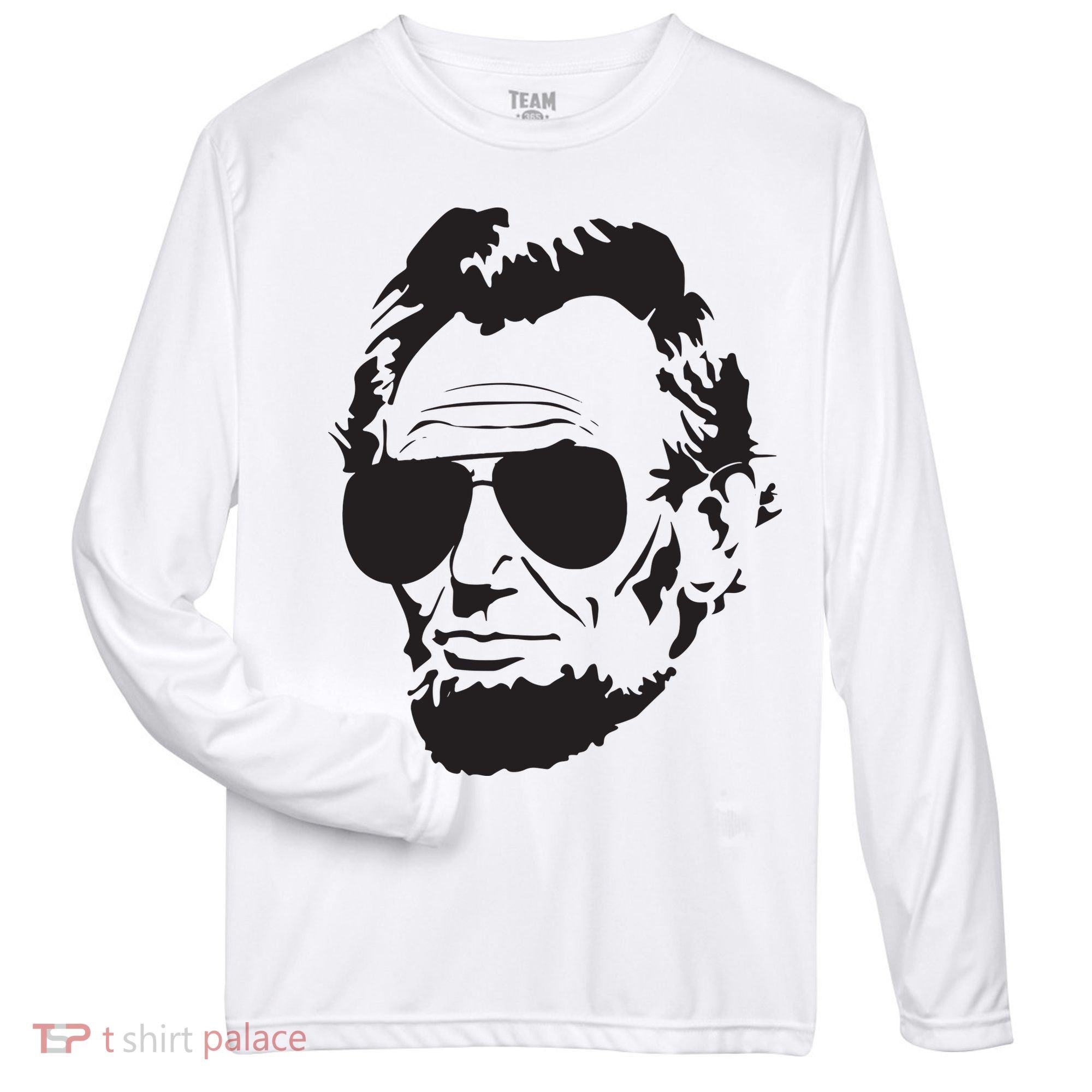 Abe Lincoln Funny Abraham Lincoln Portrait With Sunglasses Zone Performance Long-Sleeve T-Shirt
