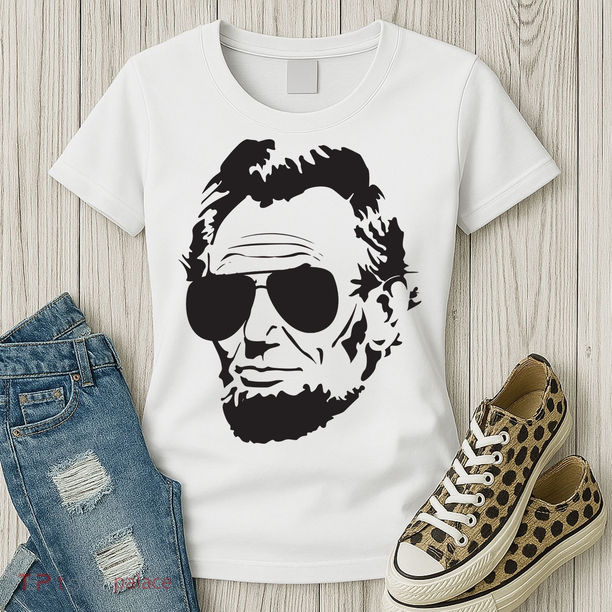 Abe Lincoln Funny Abraham Lincoln Portrait With Sunglasses Women's T-Shirt