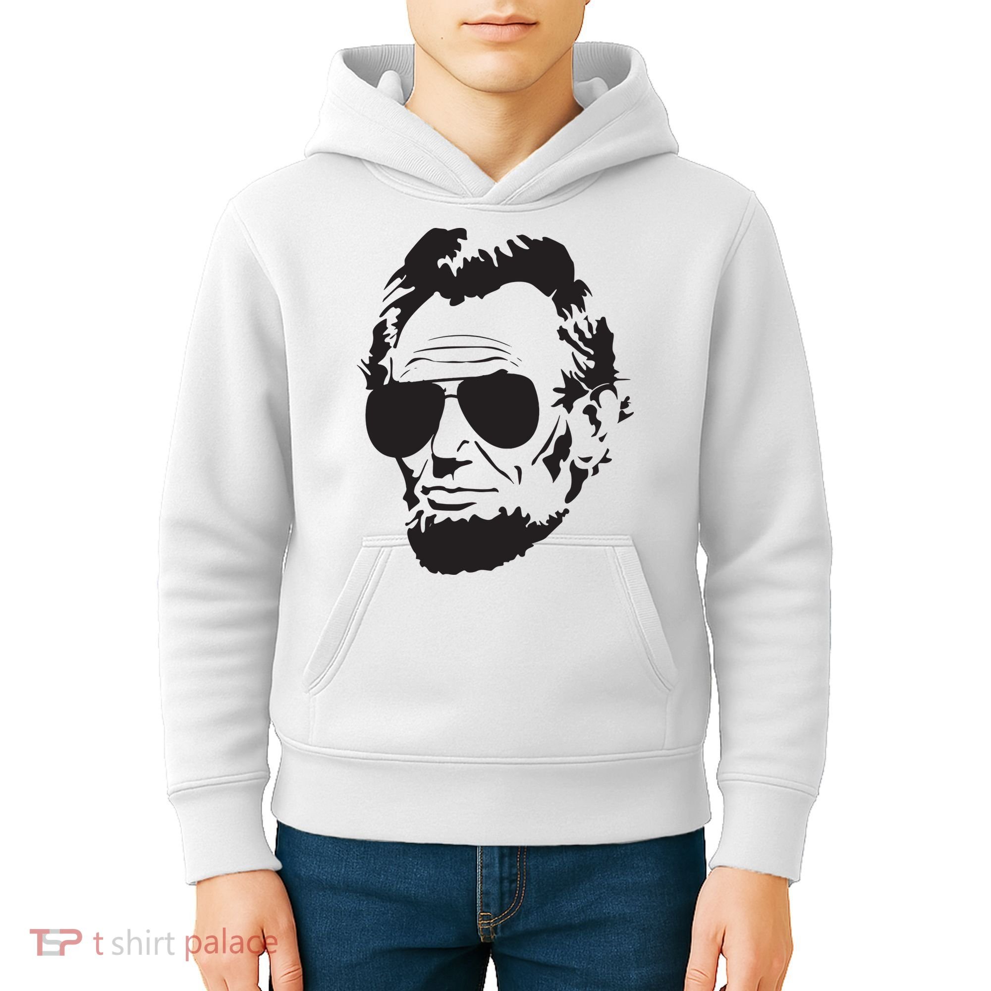 Abe Lincoln Funny Abraham Lincoln Portrait With Sunglasses Kids Hoodie