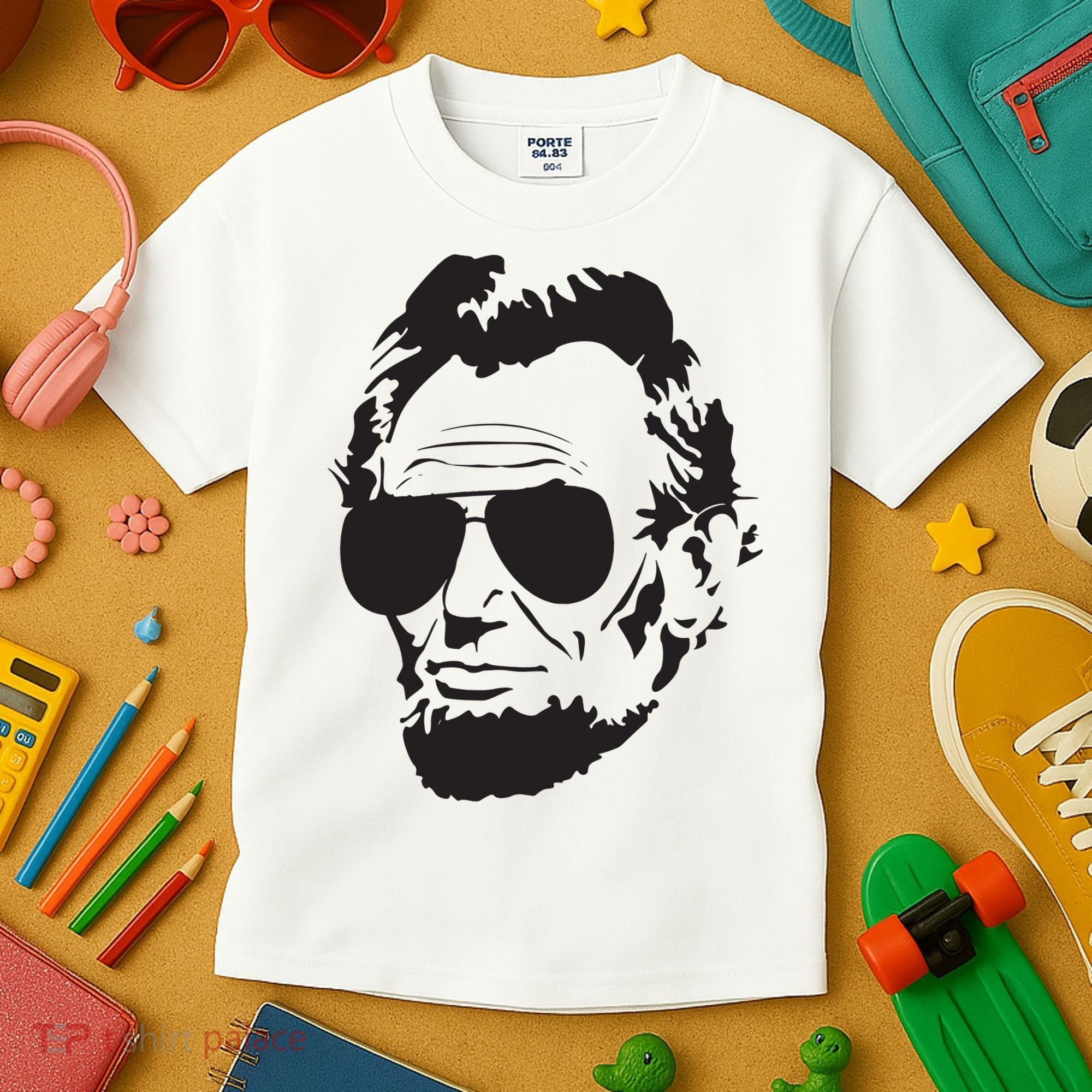 Abe Lincoln Funny Abraham Lincoln Portrait With Sunglasses Kids T-Shirt