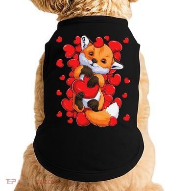 Animal Lovers Fox Heart Valentine's Days Doggie Tank