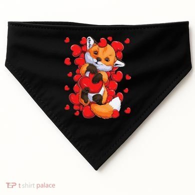 Animal Lovers Fox Heart Valentine's Days USA-Made Doggie Bandana