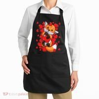 Animal Lovers Fox Heart Valentine's Days Apron thumb 2