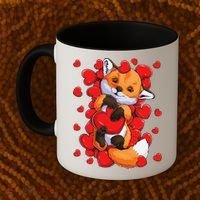 Animal Lovers Fox Heart Valentine's Days Coffee Mug thumb 2