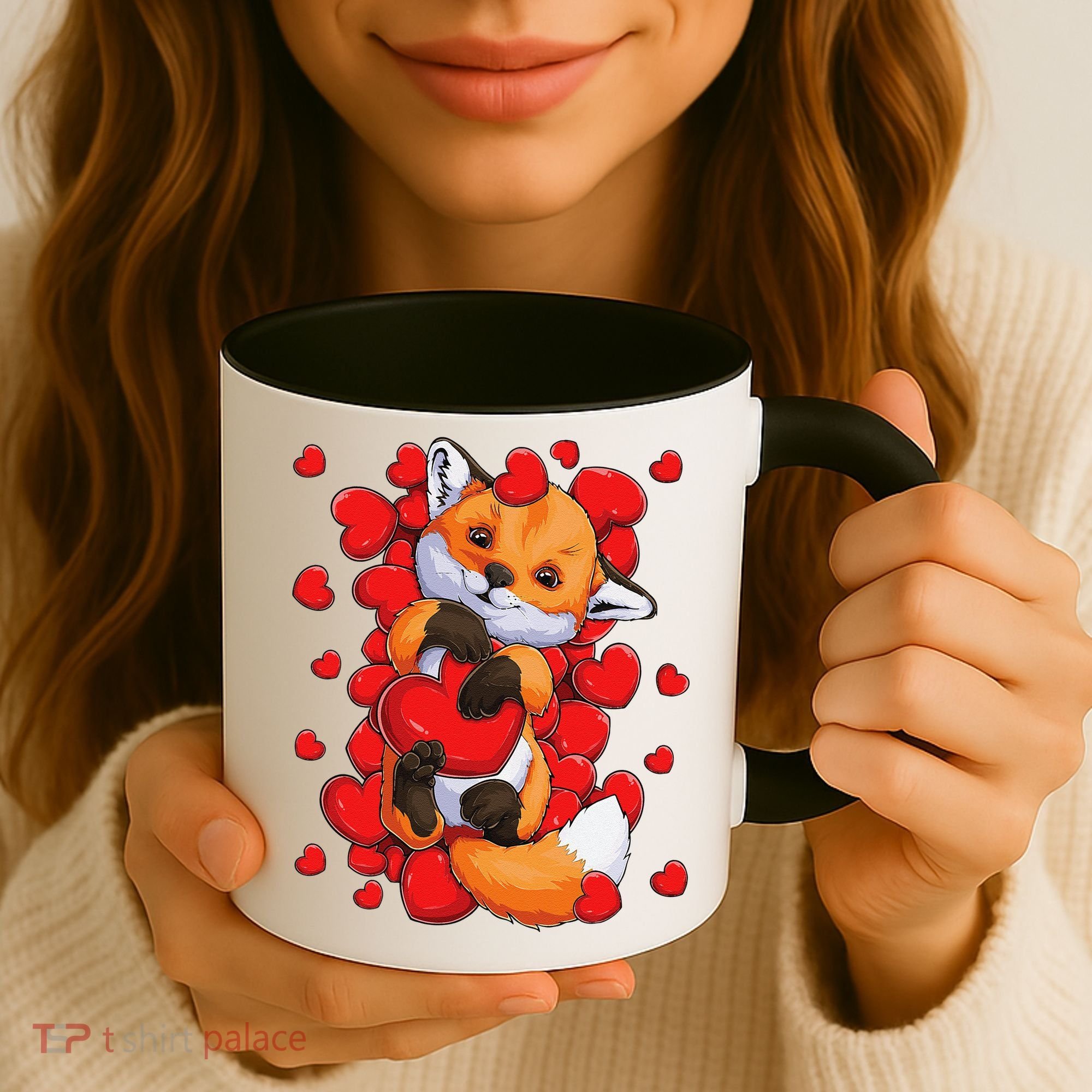 Animal Lovers Fox Heart Valentine's Days Coffee Mug