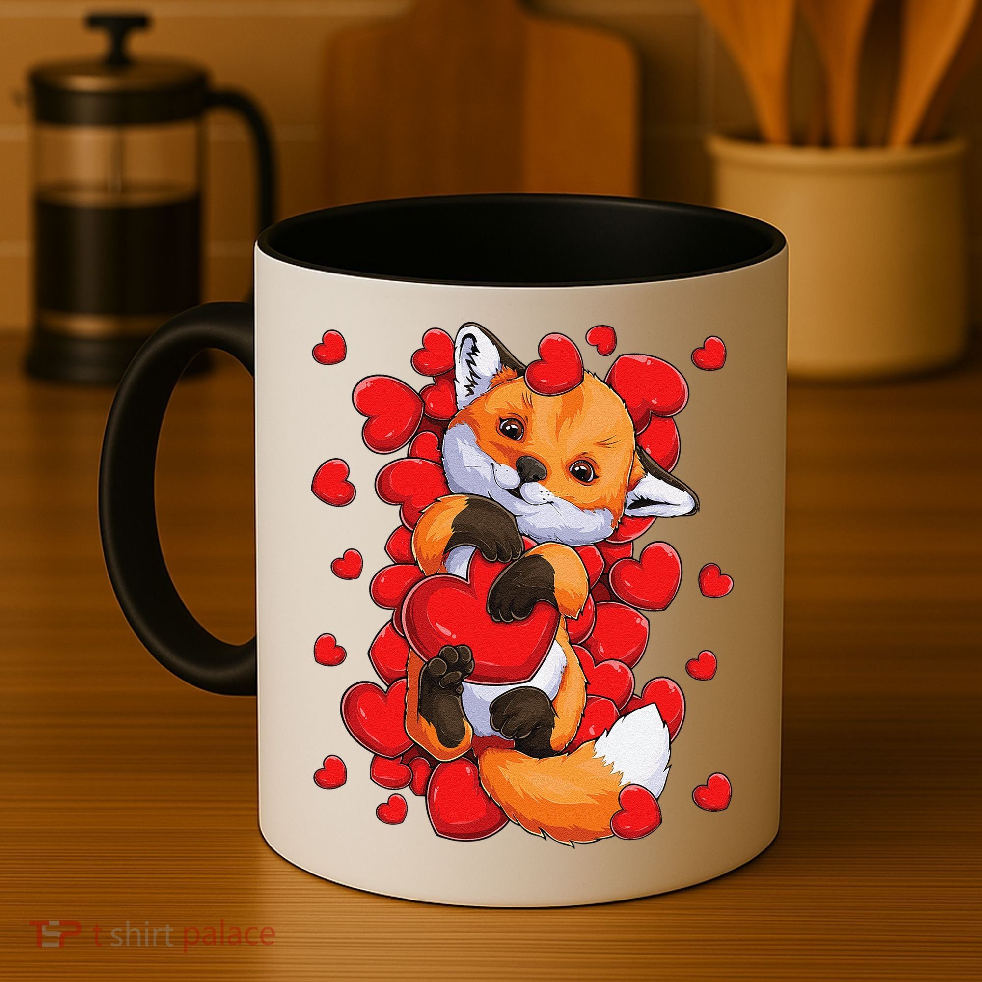 Animal Lovers Fox Heart Valentine's Days Coffee Mug
