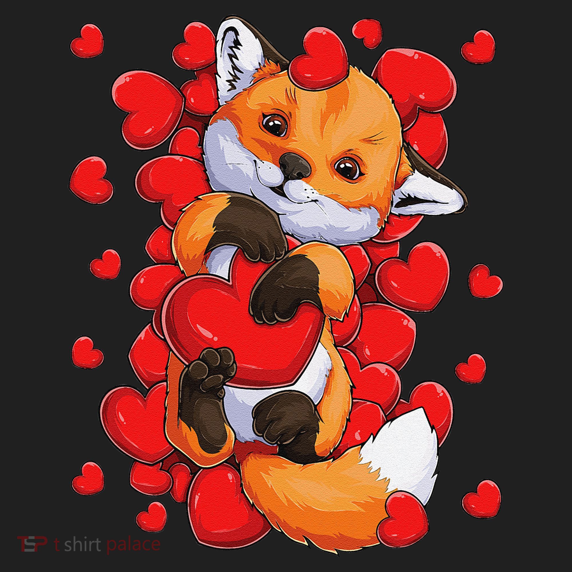 Animal Lovers Fox Heart Valentine's Days Beanie
