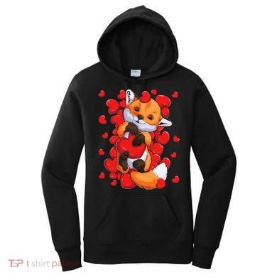 Animal Lovers Fox Heart Valentine's Days Women's Hoodie