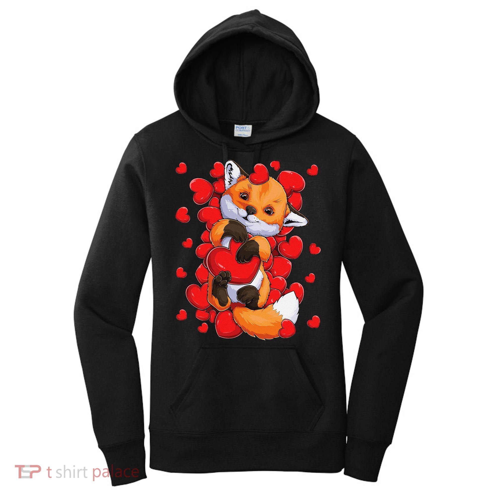 Animal Lovers Fox Heart Valentine's Days Women's Hoodie