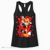 Animal Lovers Fox Heart Valentine's Days Women's Tank Top thumb 0