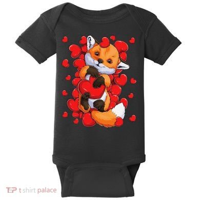 Animal Lovers Fox Heart Valentine's Days Baby Bodysuit