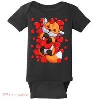 Animal Lovers Fox Heart Valentine's Days Baby Bodysuit thumb 0