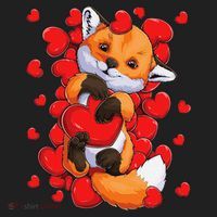 Animal Lovers Fox Heart Valentine's Days Hat thumb 2