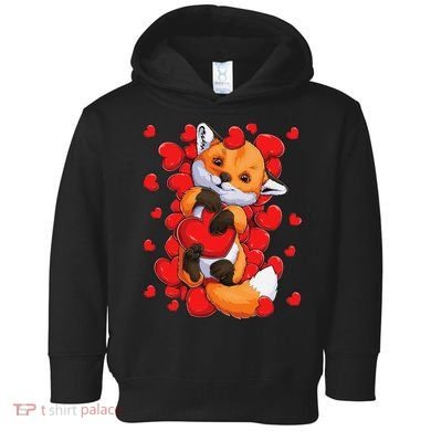 Animal Lovers Fox Heart Valentine's Days Toddler Hoodie