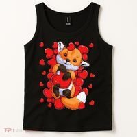 Animal Lovers Fox Heart Valentine's Days Tank Top thumb 2