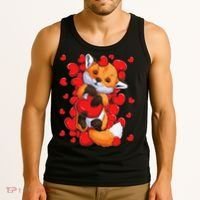 Animal Lovers Fox Heart Valentine's Days Tank Top thumb 3