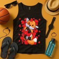Animal Lovers Fox Heart Valentine's Days Tank Top thumb 4