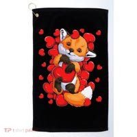 Animal Lovers Fox Heart Valentine's Days Golf Towel thumb 0